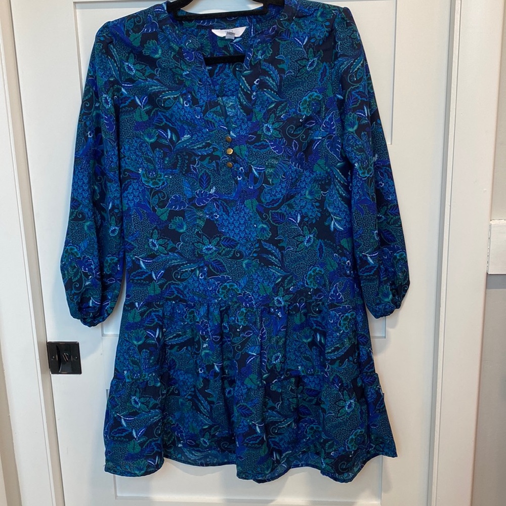 Peacock print mini dress